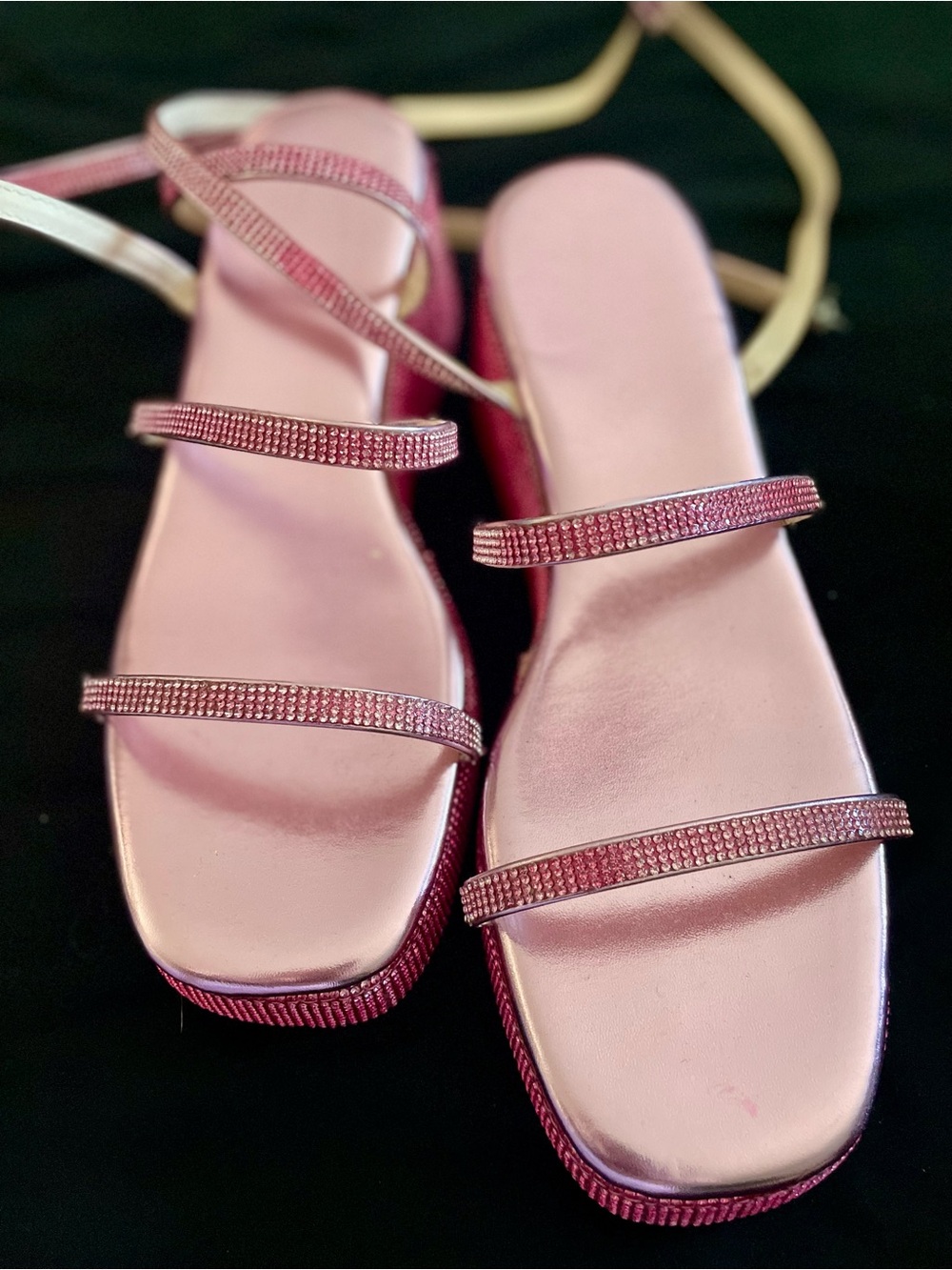 Windsor Pink Rhinestone Strappy Sandals